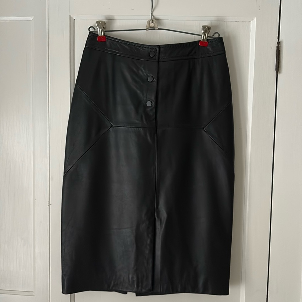 Leather pencil skirt